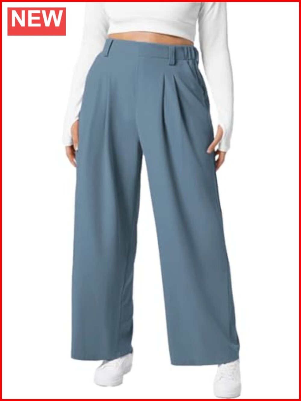 Wide Leg Dress Pants High Waisted Pleated Fleece Lined Business Casual